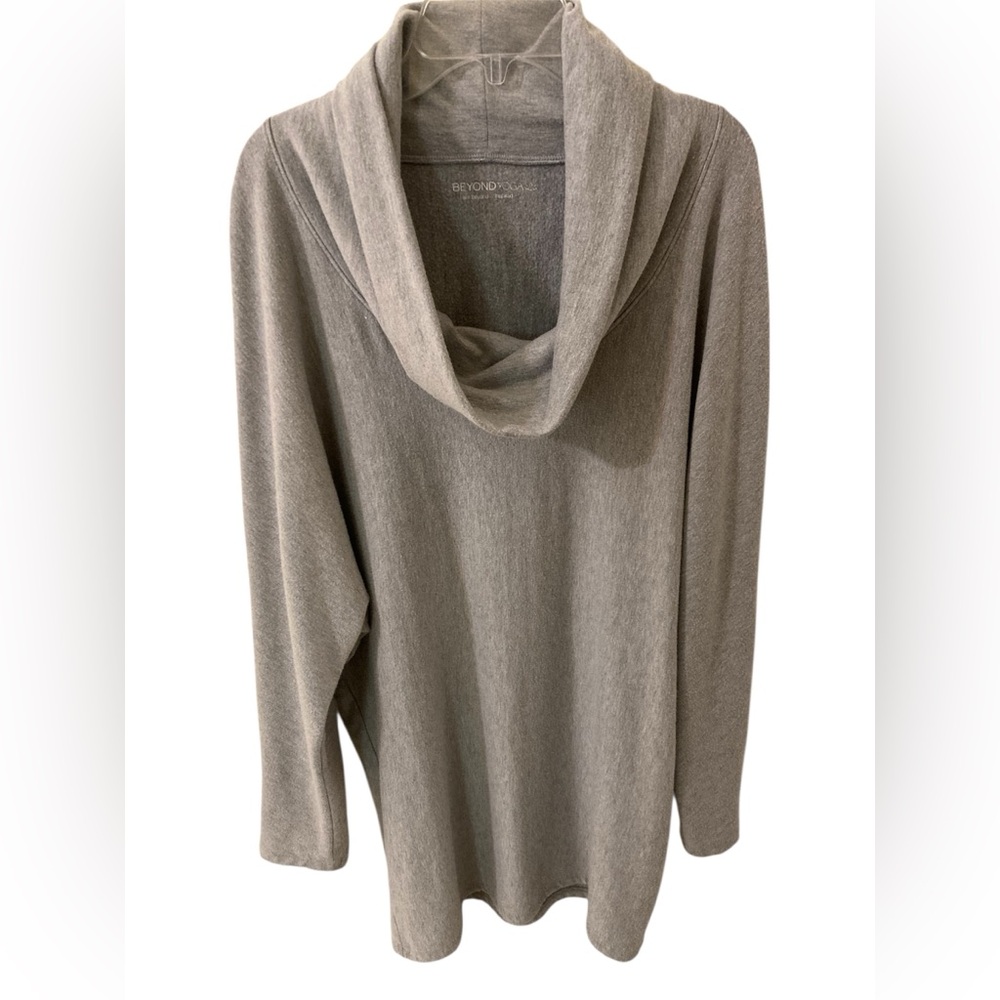 Beyond Yoga Cowl Neck Tunic Sweater Gray / Grey Large
